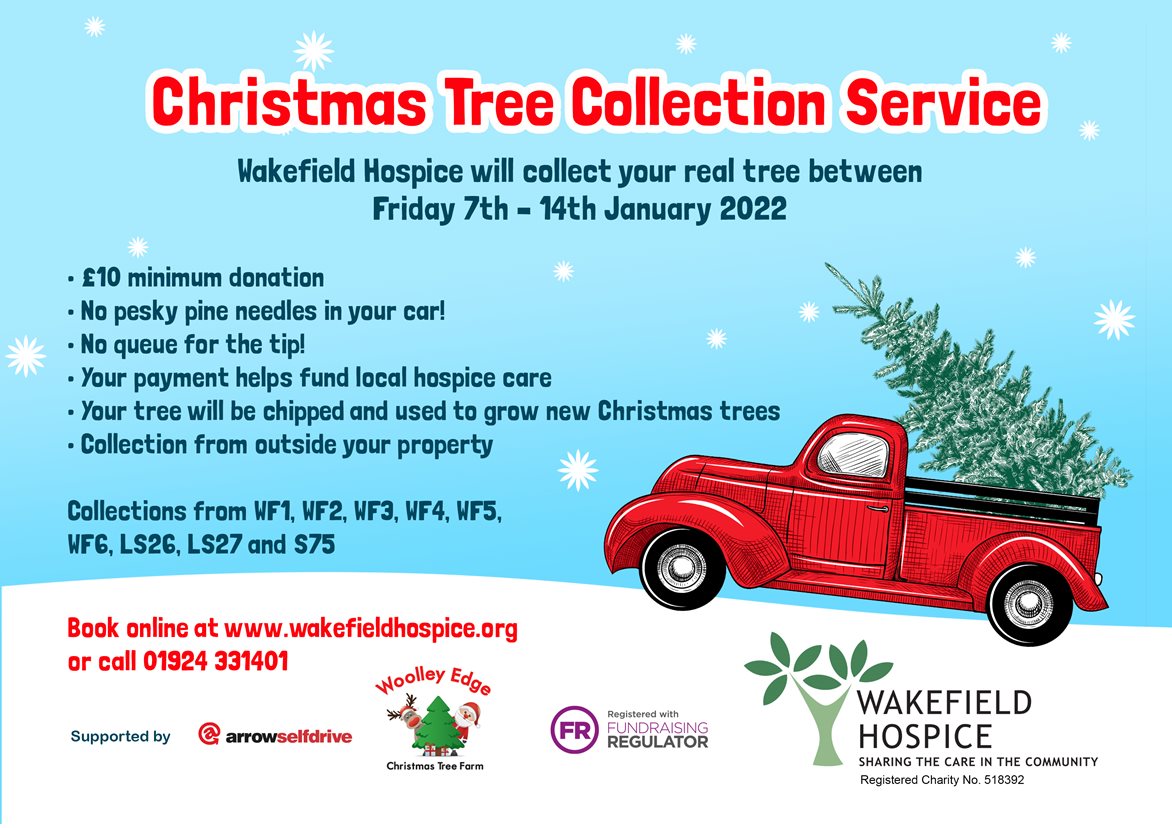 Christmas Tree collection service to raise New Year cash for hospice!